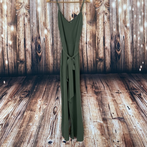 L'AGENCE Pants - L’AGENCE 100% Silk olive sleeveless jumpsuit